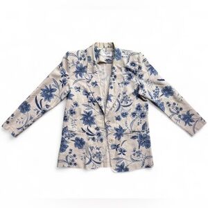 Alfred Dunner Blue Floral Blazer